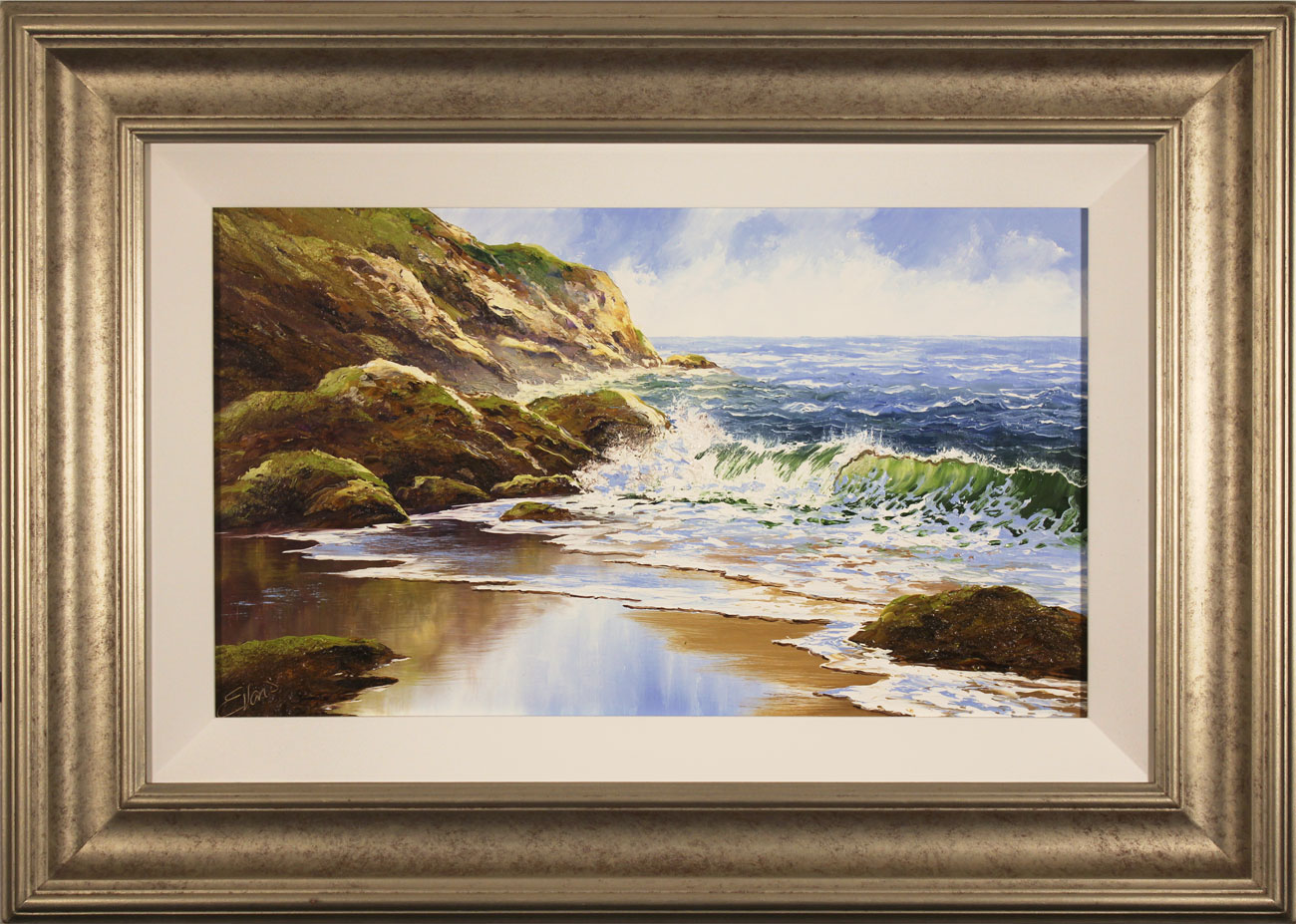 Terry Evans Original oil painting on panel, Crashing Tides, Art to
