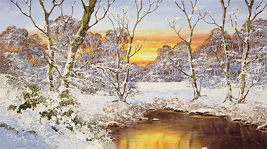 Terry Evans, Original oil painting on canvas, Winter Woodland No frame image. Click to enlarge