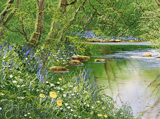 Terry Evans, Original oil painting on canvas, The Bluebell Wood Signature image. Click to enlarge