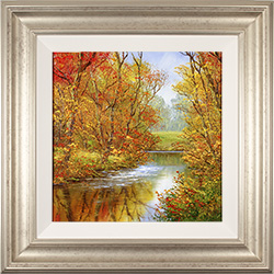 Terry Evans, Original oil painting on canvas, Autumn Wood, Yorkshire Medium image. Click to enlarge