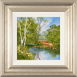 Terry Evans, Original oil painting on canvas, Birch and Blooms Medium image. Click to enlarge