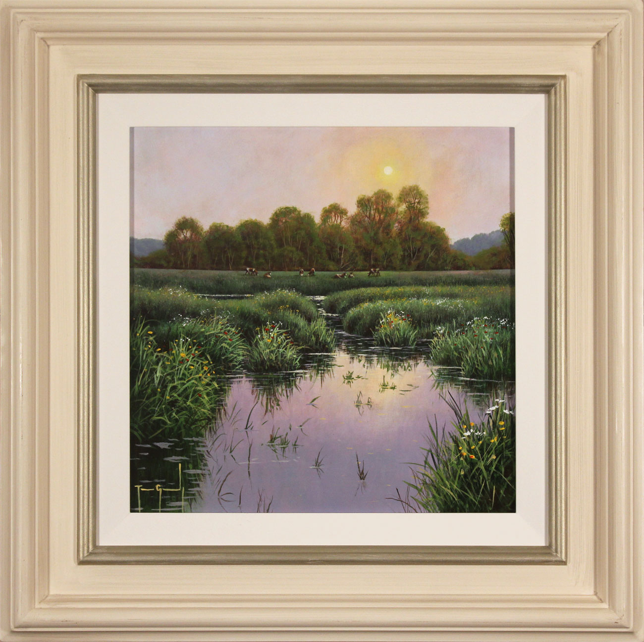 Terry Grundy, Original oil painting on panel, Summer Sunset