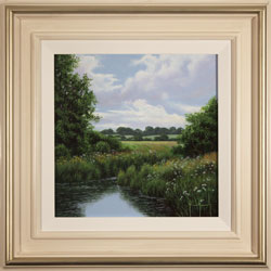 Terry Grundy, Original oil painting on panel, Tranquil Midsummer, Yorkshire Wolds Medium image. Click to enlarge