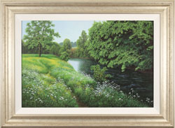 Terry Grundy, Original oil painting on panel, Midsummer by the River Medium image. Click to enlarge