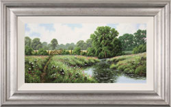 Terry Grundy, Original oil painting on panel, Midsummer by the River Medium image. Click to enlarge