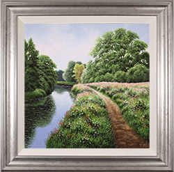 Terry Grundy, Original oil painting on panel, Tranquil Midsummer, Yorkshire Wolds Medium image. Click to enlarge