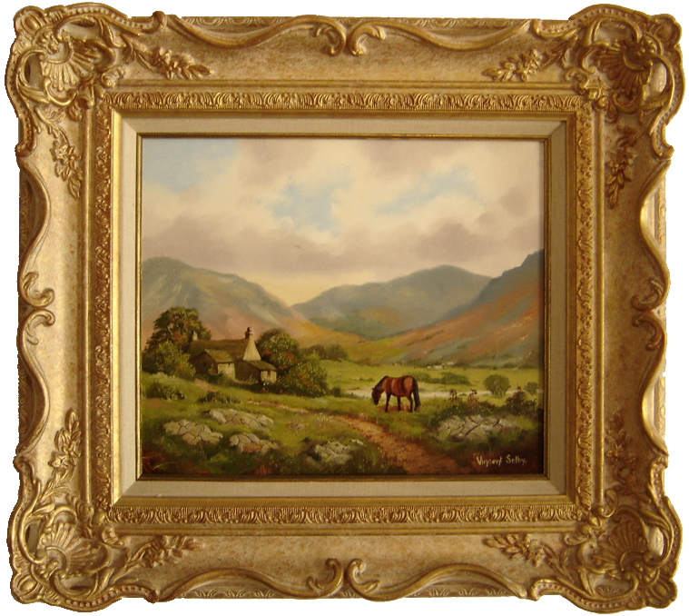 Vincent Selby, Original oil painting on panel, Country Scene and Horse