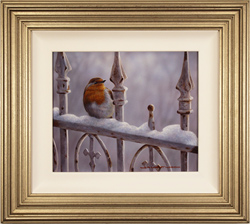 Wayne Westwood, Original oil painting on panel, Winter Robin Medium image. Click to enlarge