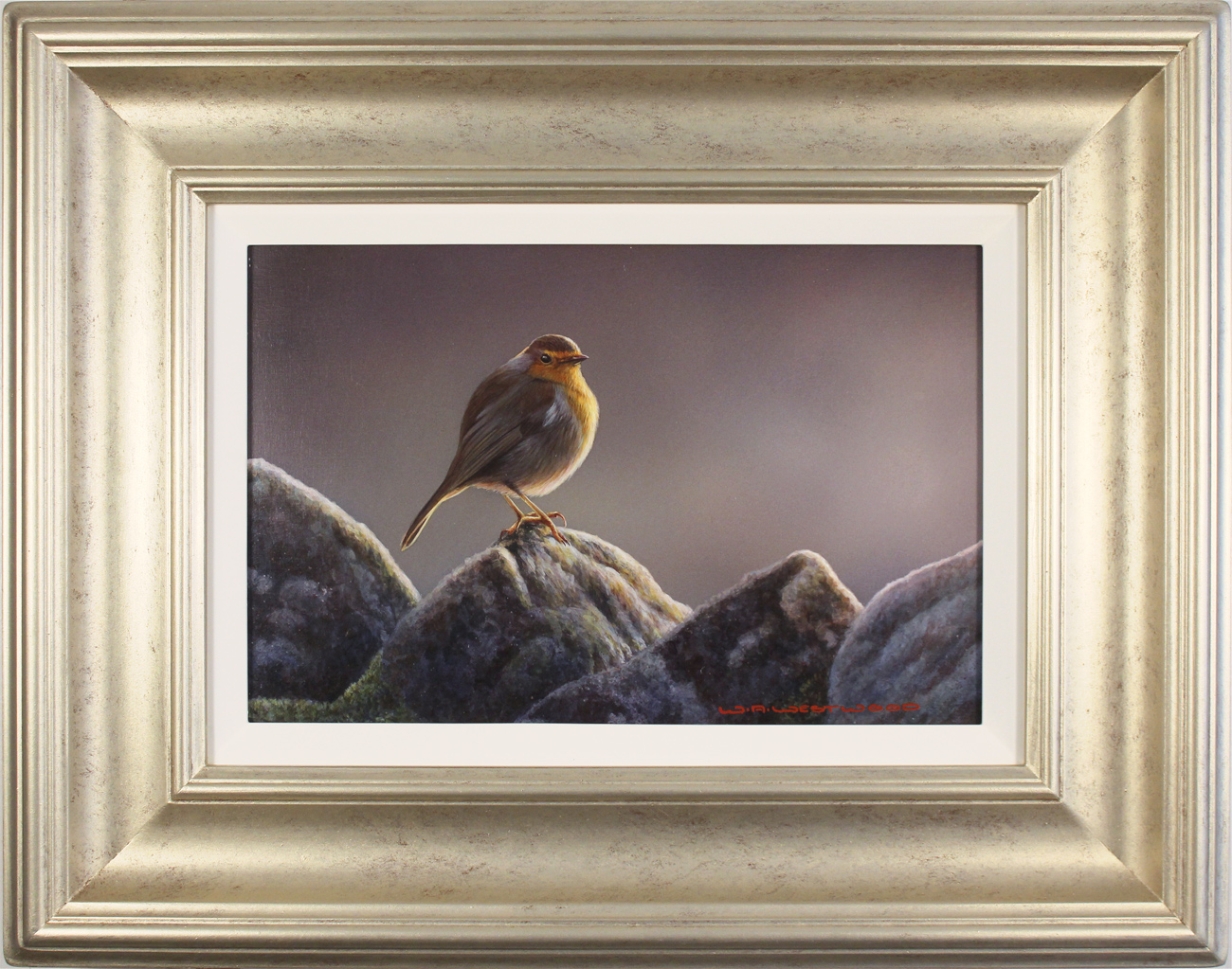 Wayne Westwood, Original oil painting on panel, The Country Robin