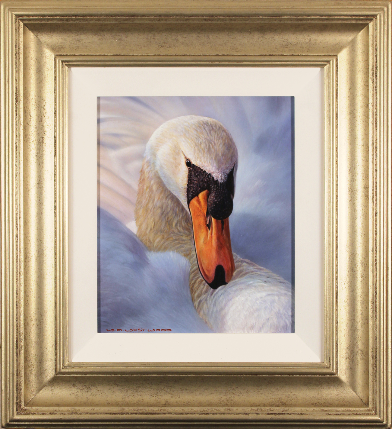 Wayne Westwood, Original oil painting on panel, Swan